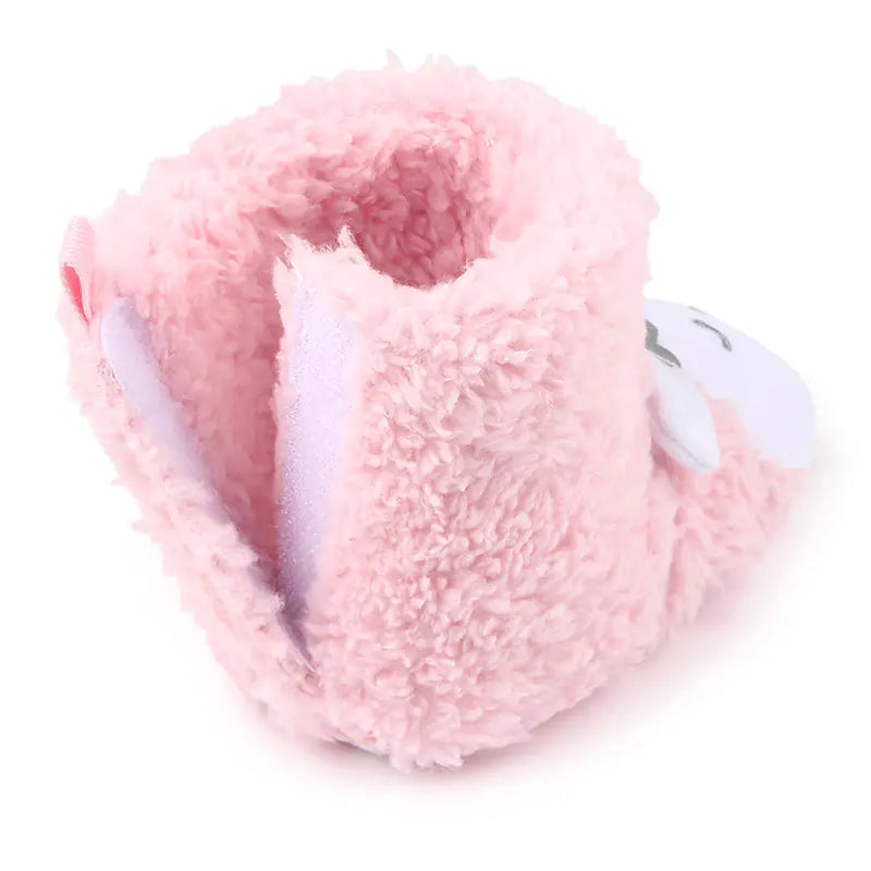 Soft-Bottom Baby Shoes, Coral Fleece Winter Boots