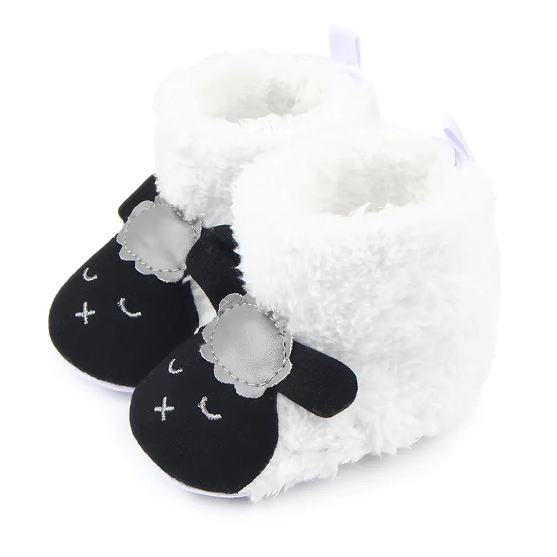 Soft-Bottom Baby Shoes, Coral Fleece Winter Boots